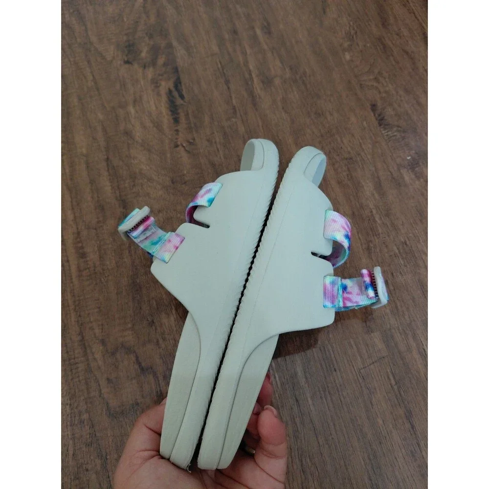 Chaco Chillos Sandals Slides Pink Blue Green Yellow Tye Dye Girls Youth Size 4